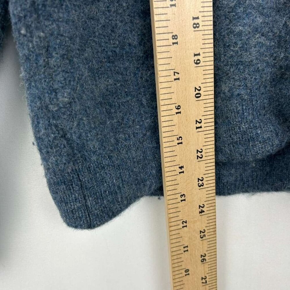 Vintage Columbia Women's M 100% Shetland Wool Crew Neck Blue Sweater Striped - Picture 6 of 9